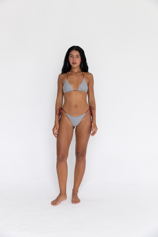 Grey/Burgundy Bottom