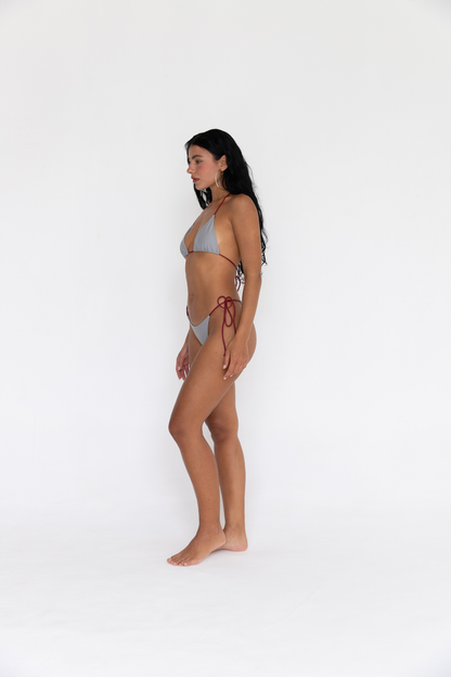 Grey/Burgundy Bottom